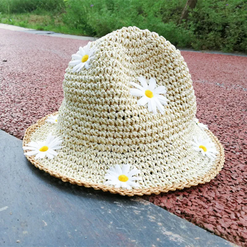 "CHIC DAISY" STRAW HAT FISHERMAN HAT K061416
