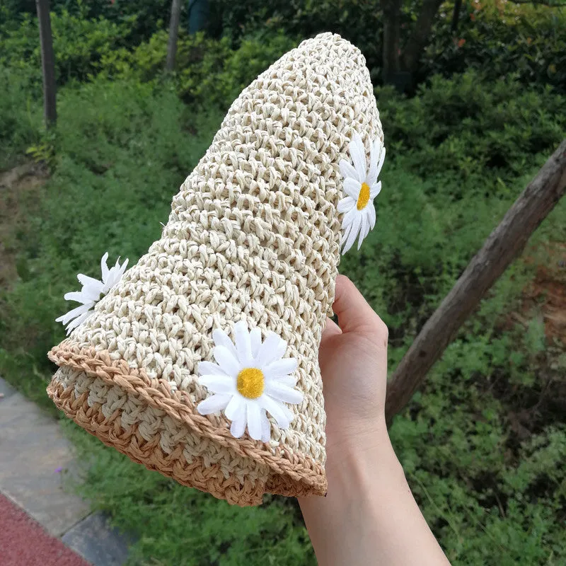 "CHIC DAISY" STRAW HAT FISHERMAN HAT K061416