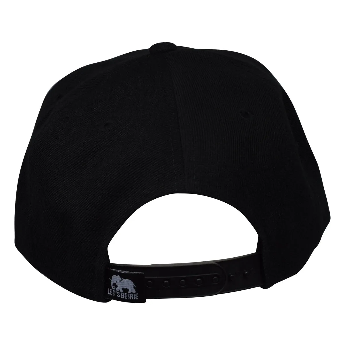 "Let's Be Irie" Elephant Cap - Black Snapback Hat with Microfiber Patch