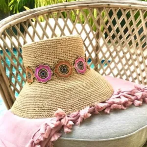 Raffia Bucket Hat - Fun Floral