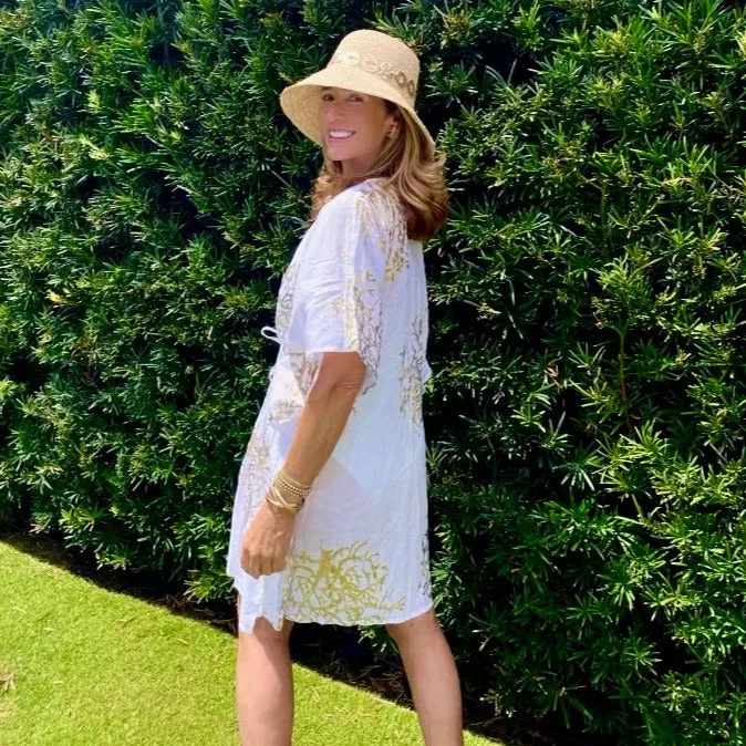 Raffia Bucket Hat - Gold