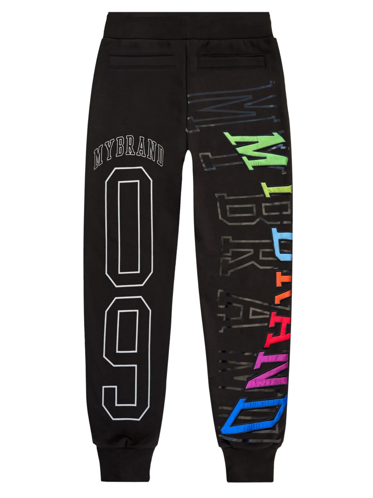 RAINBOW CAPSULE WITH TEXT JOGGINGSUIT | BLACK