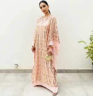 RAM20 PEACH ROSE GOLD SEQUINS KAFTAN