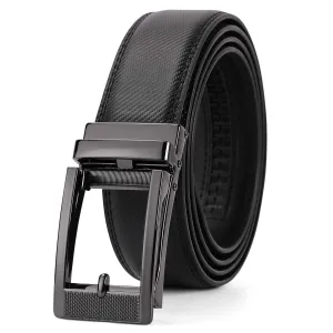 Ratchet Click Men's Belt,Leather Dress Holeless Belt for Men With Side Buckle Up to 44 Inches by JASGOOD