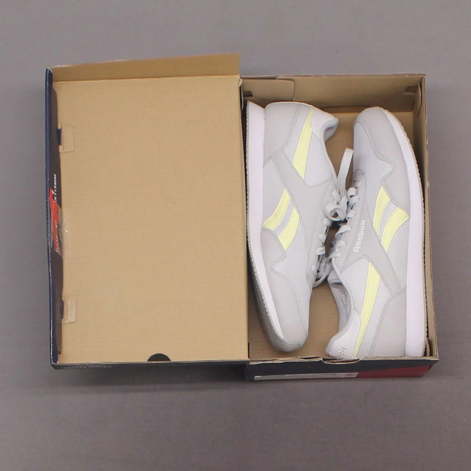 Reebok Women's Classic Lace Up Jogger Sneakers Gray/ Lemon/ White 7-1/2