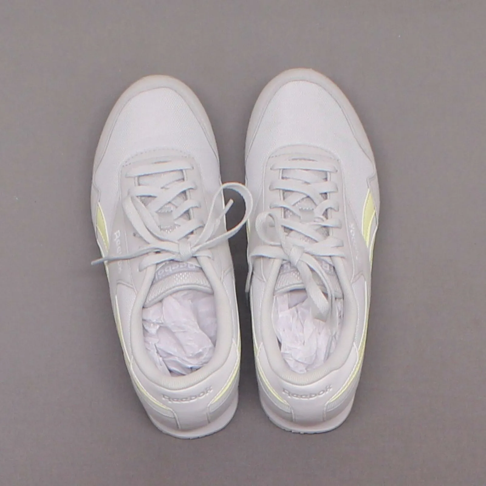 Reebok Women's Classic Lace Up Jogger Sneakers Gray/ Lemon/ White 7-1/2