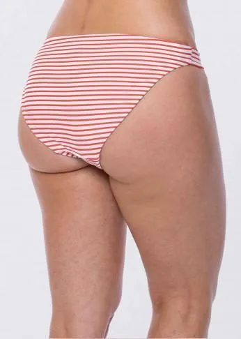 Reversible Brief Bikini Bottom- Floral/Stripe