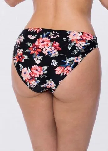 Reversible Brief Bikini Bottom- Floral/Stripe