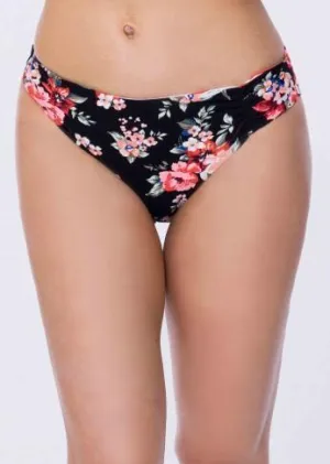 Reversible Brief Bikini Bottom- Floral/Stripe
