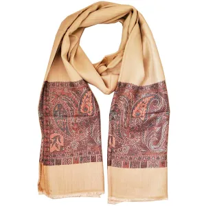 Reversible Faux Pashmina Fabric Silk Rayon Blend Paisley Design Image Scarf Shawl