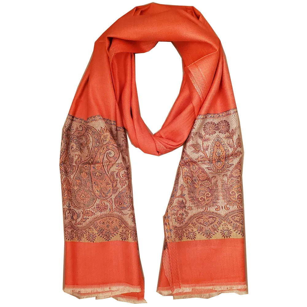 Reversible Faux Pashmina Fabric Silk Rayon Blend Paisley Print Scarf Shawl