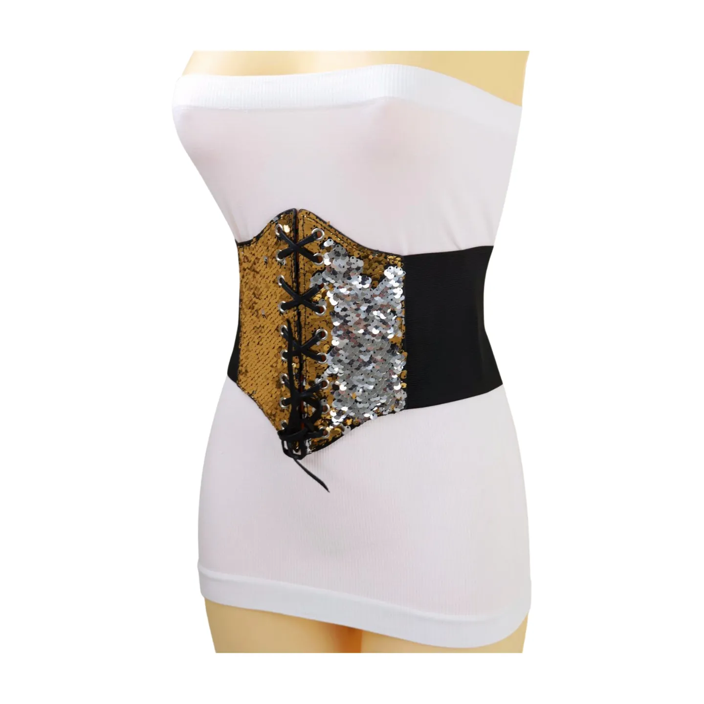 Reversible Gold & Silver Sequin Corset