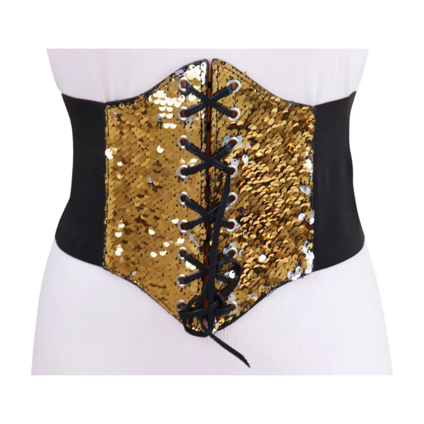 Reversible Gold & Silver Sequin Corset