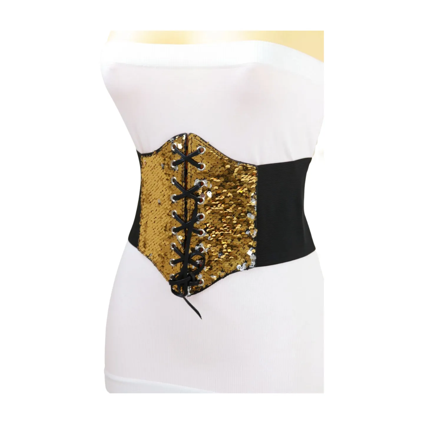 Reversible Gold & Silver Sequin Corset