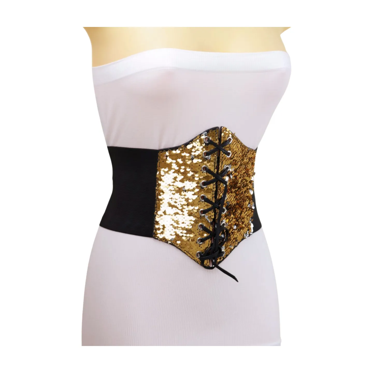 Reversible Gold & Silver Sequin Corset