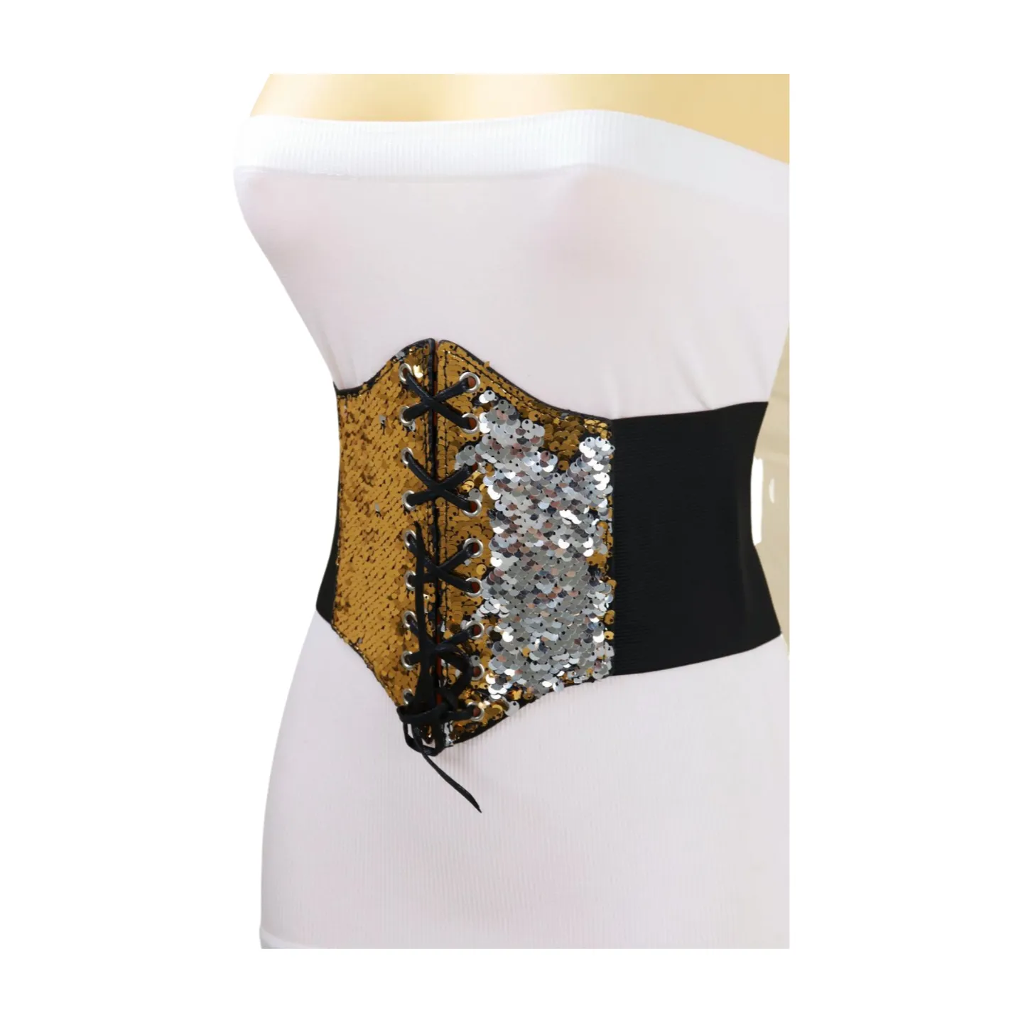 Reversible Gold & Silver Sequin Corset