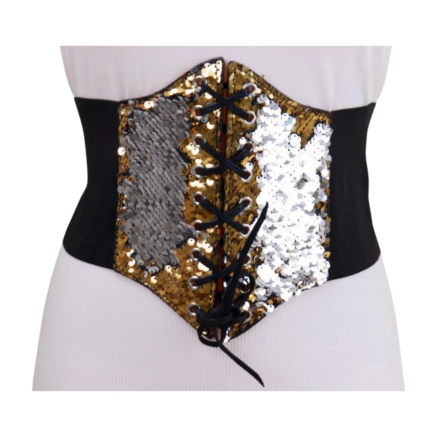 Reversible Gold & Silver Sequin Corset