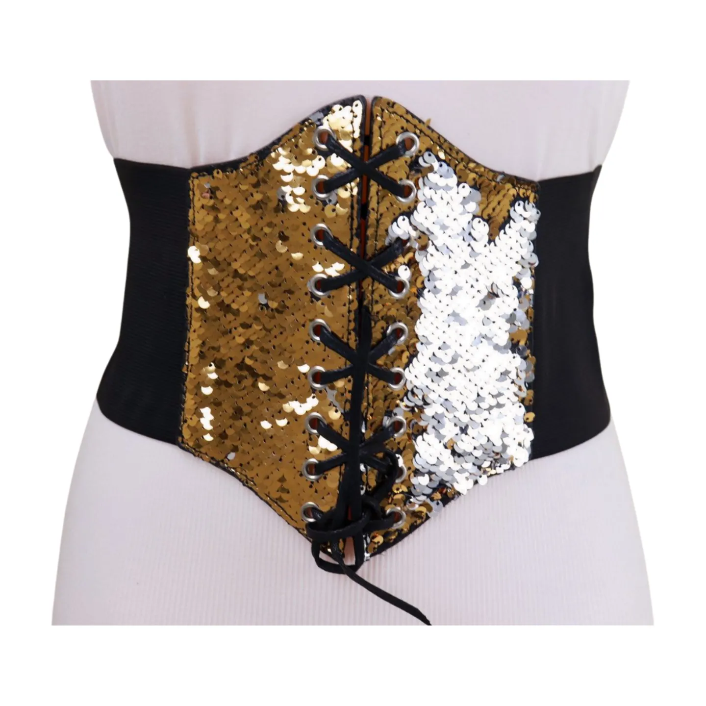 Reversible Gold & Silver Sequin Corset
