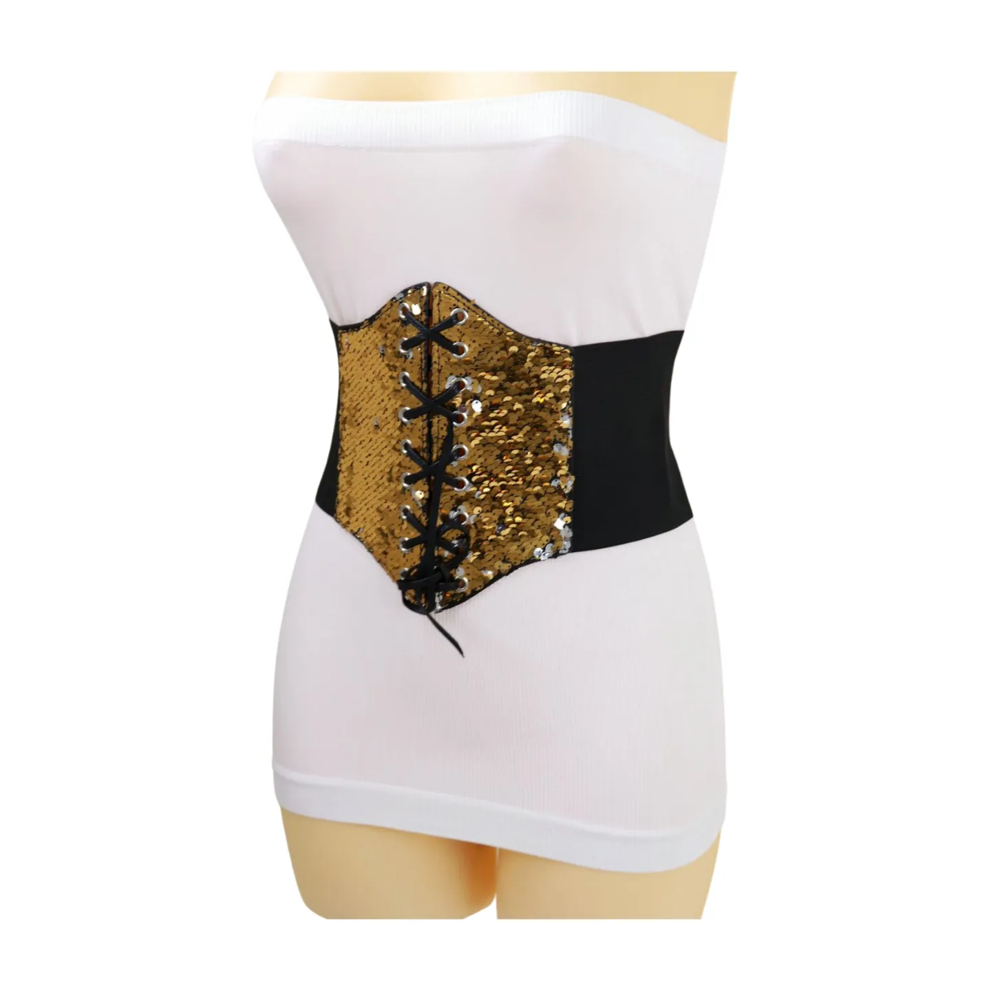 Reversible Gold & Silver Sequin Corset