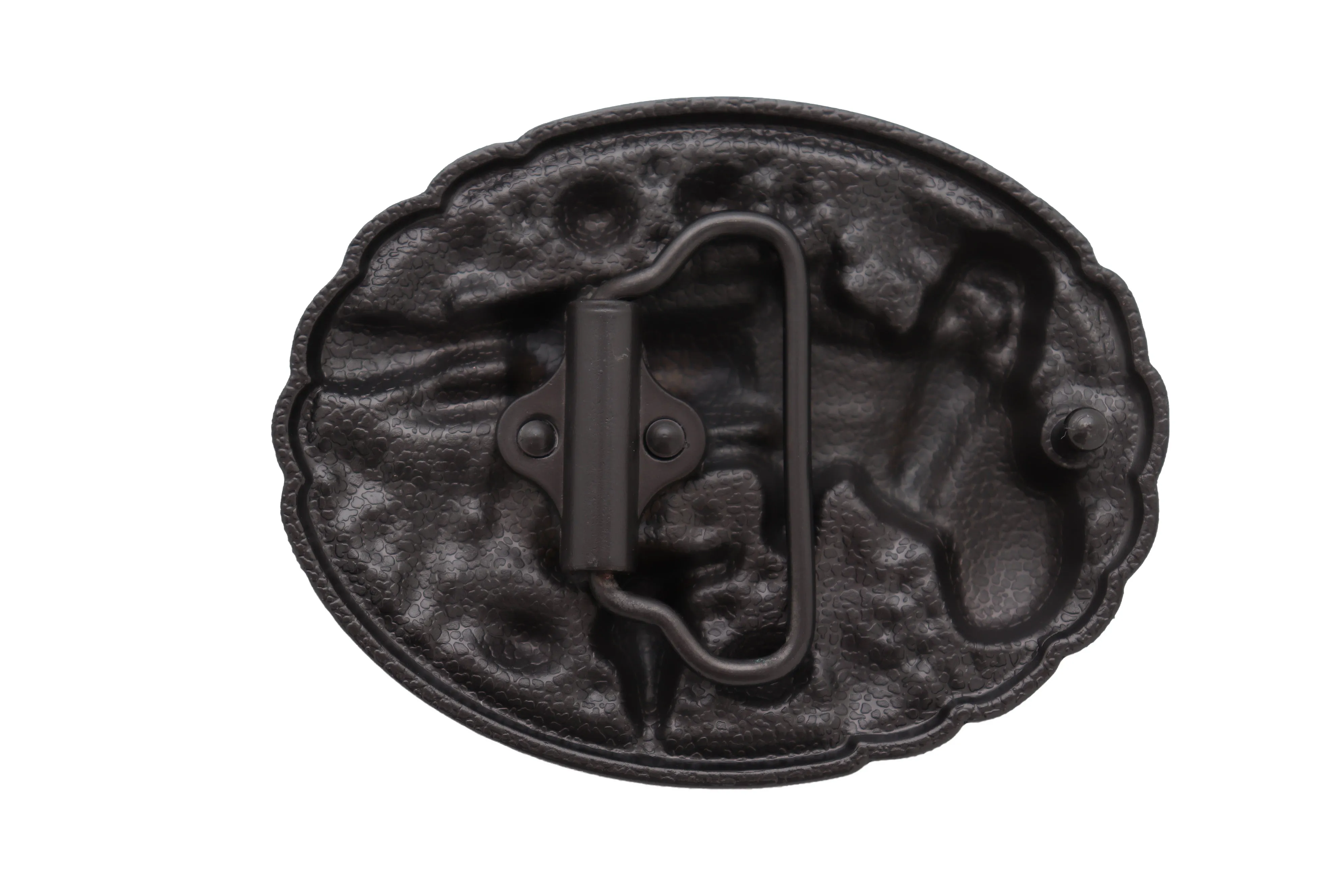 Revolver Gun & Turquoise Beads Oval Shaped Belt Buckle