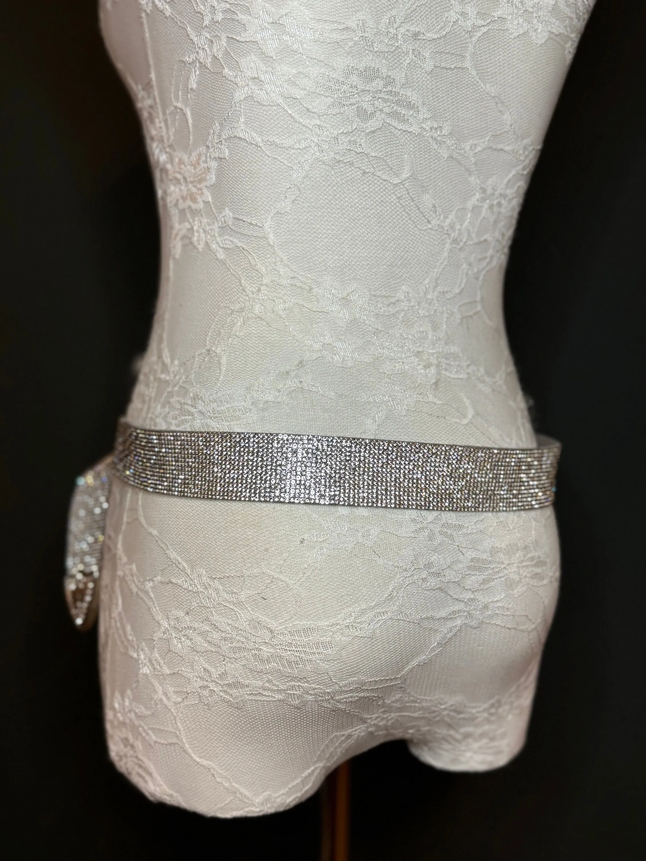 Rhinestone Belt, Diamanté Belt, Small, Medium, Large, Jeans Belt, Fan Design, Fan Collection, Silver Jewel Belt, Fashion Accessory, 1.5”Wide