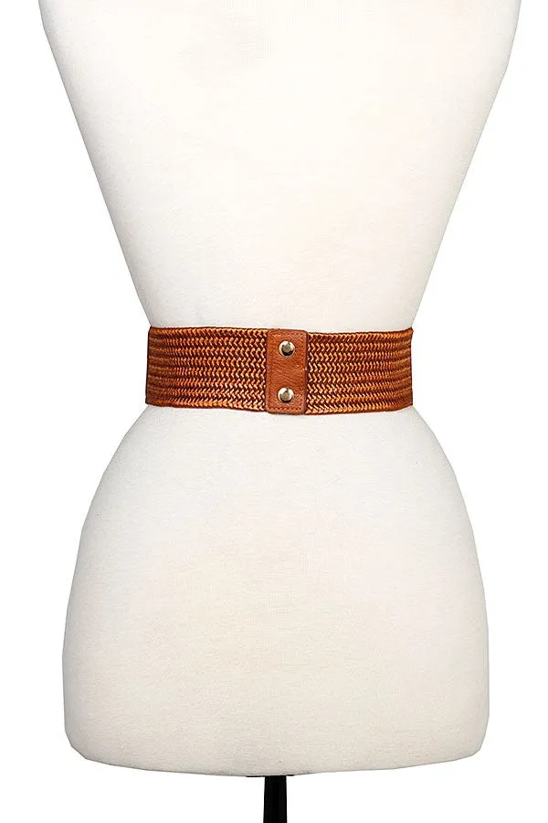 Rhinestone Chain Like Link Stretch Belt
