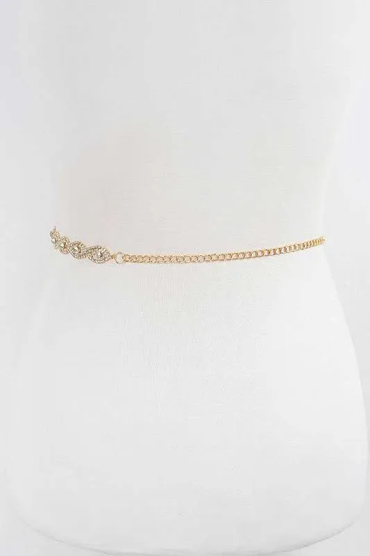 Rhinestone Fashion Chain Belt