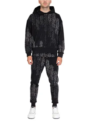 Rhinestone Gradient MB Joggingsuit Black | DARK GREY