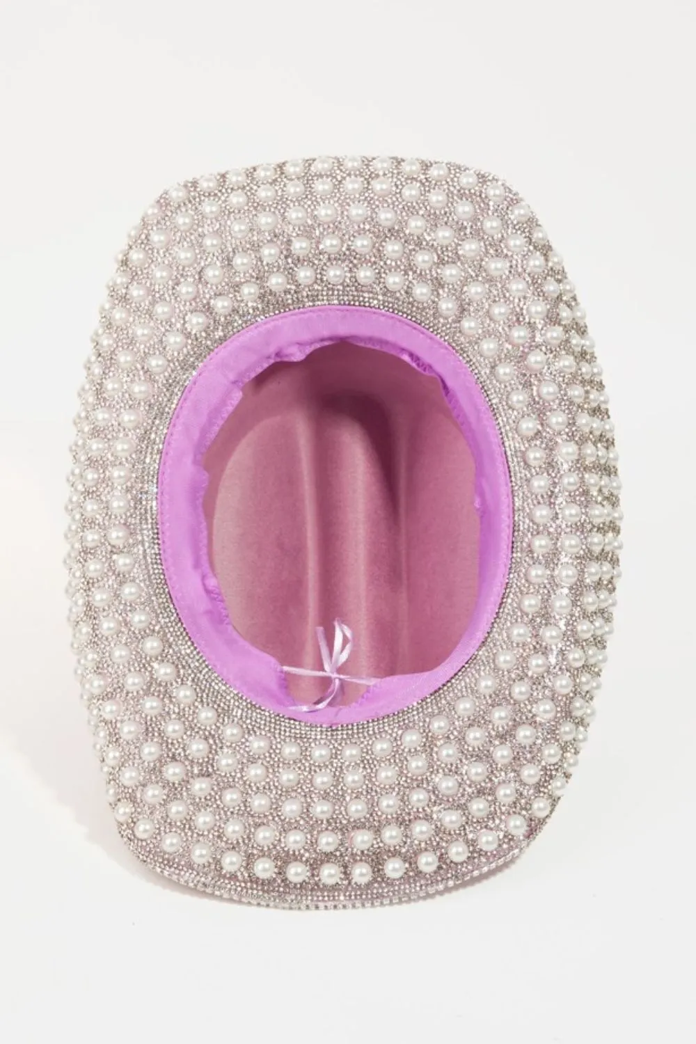 Rhinestone Pearl Trim Cowboy Hat