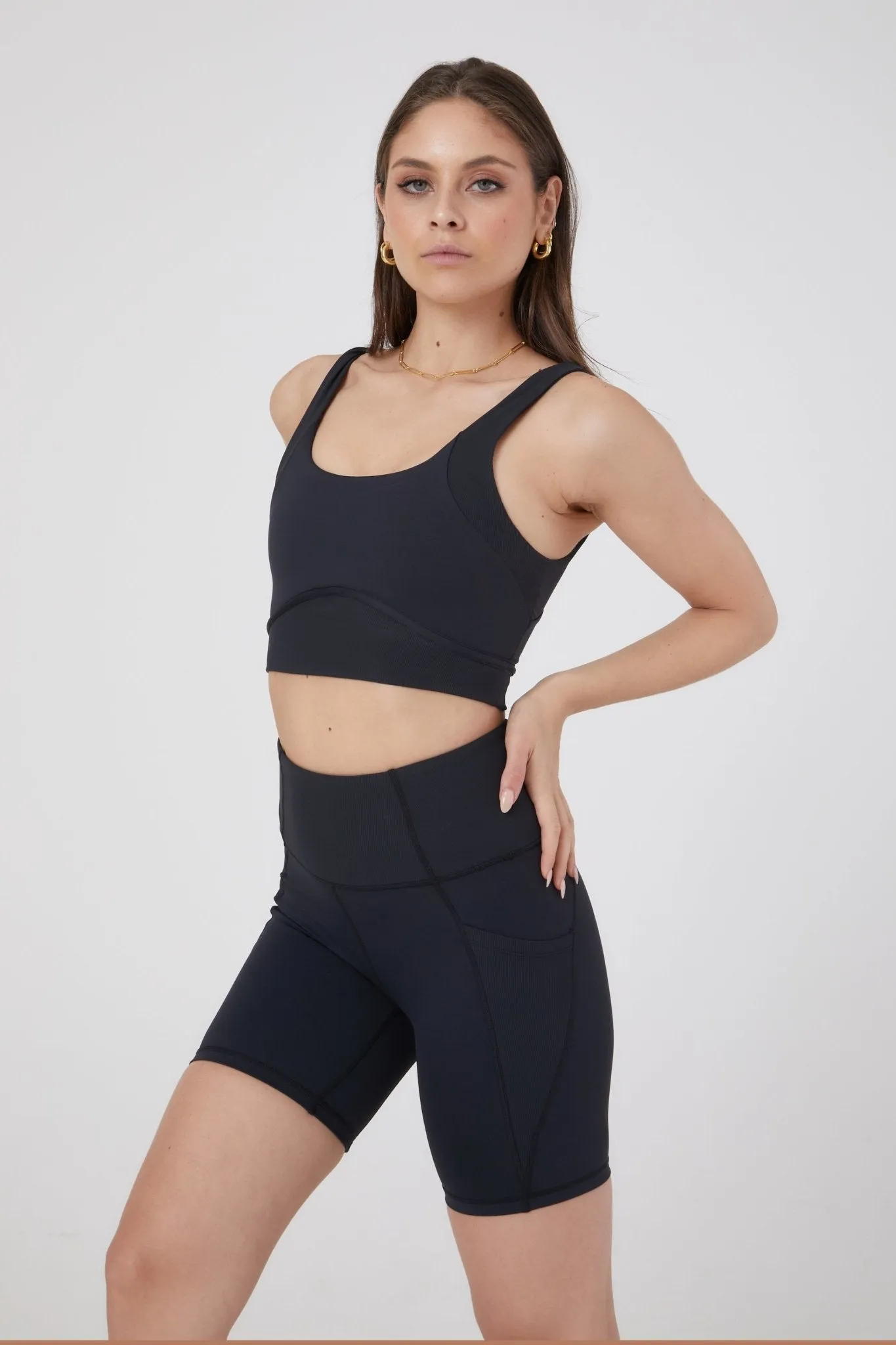 Ribbed Contrast Bike Short