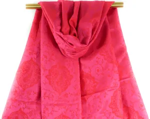 Rich Pink Royal Paisley Pashmina Scarf Bohemian Shawl