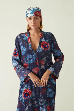 Rockefeller Holidays I  Sebesi Printed Scarf Fine Muslin Red/Navy Java collection 30JV-80