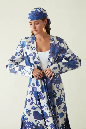 Rockefeller Holidays I  Sempu Printed Scarf Fine Muslin White/Navy Java collection 30JV-78
