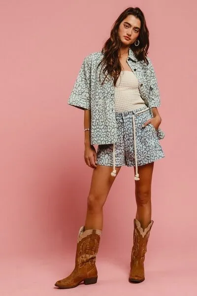 Rope 'Em In Leopard Shorts