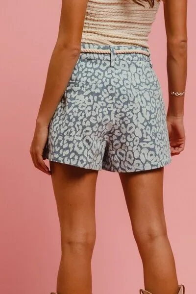 Rope 'Em In Leopard Shorts