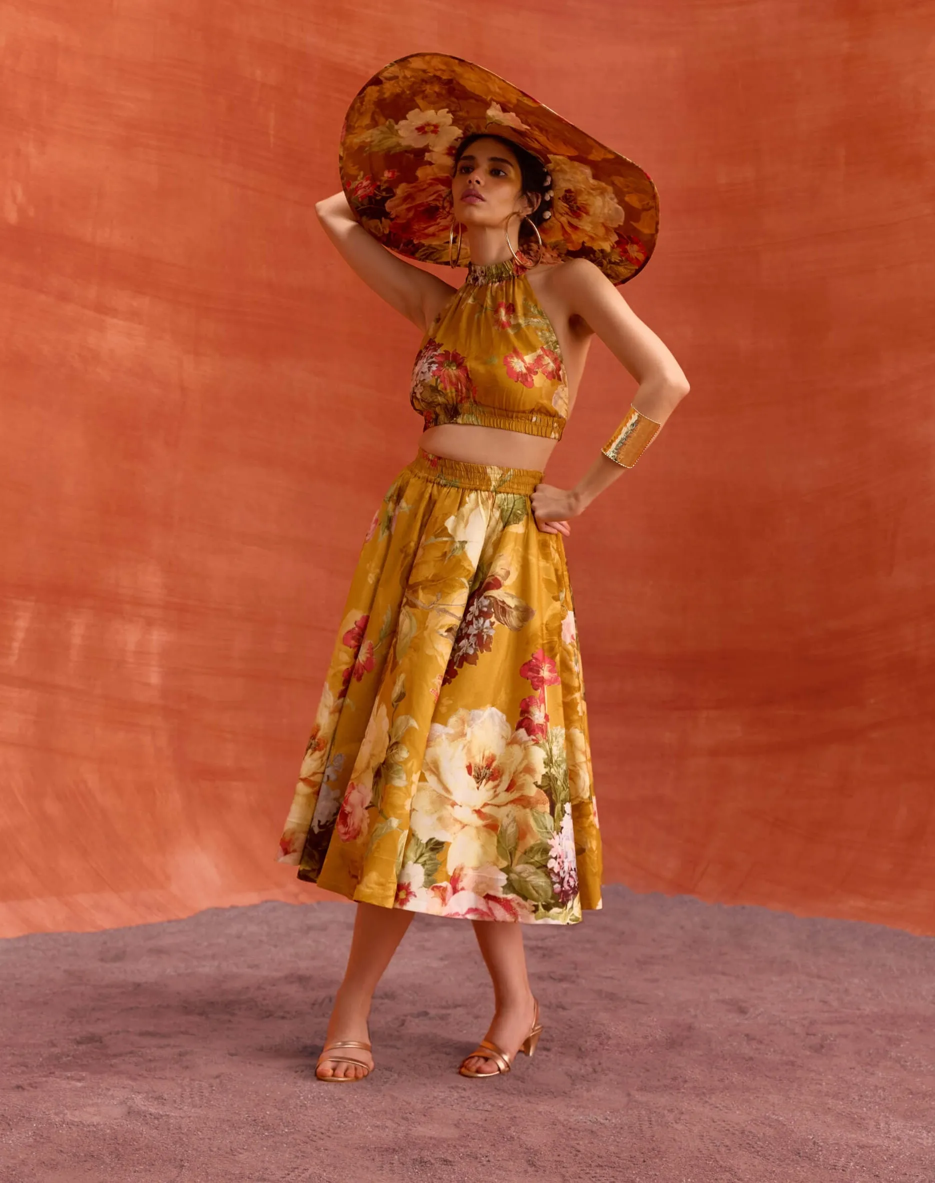 Rosalie mustard skirt and halter top