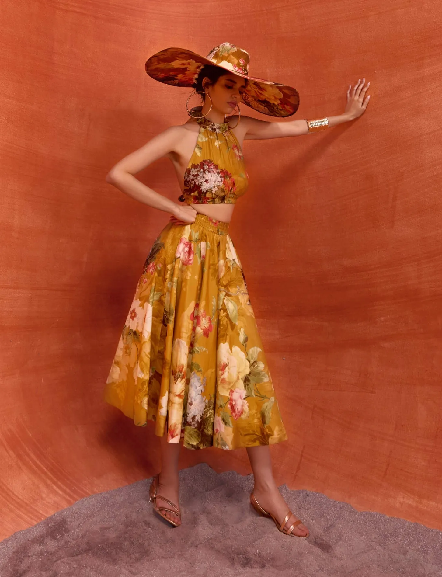 Rosalie mustard skirt and halter top