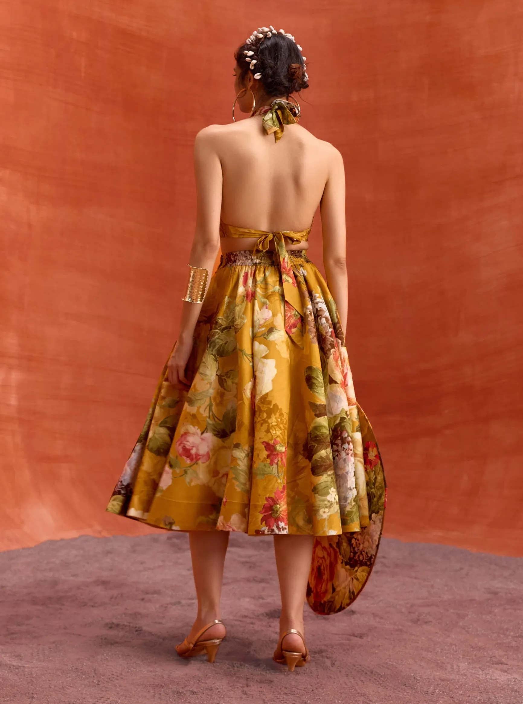 Rosalie mustard skirt and halter top