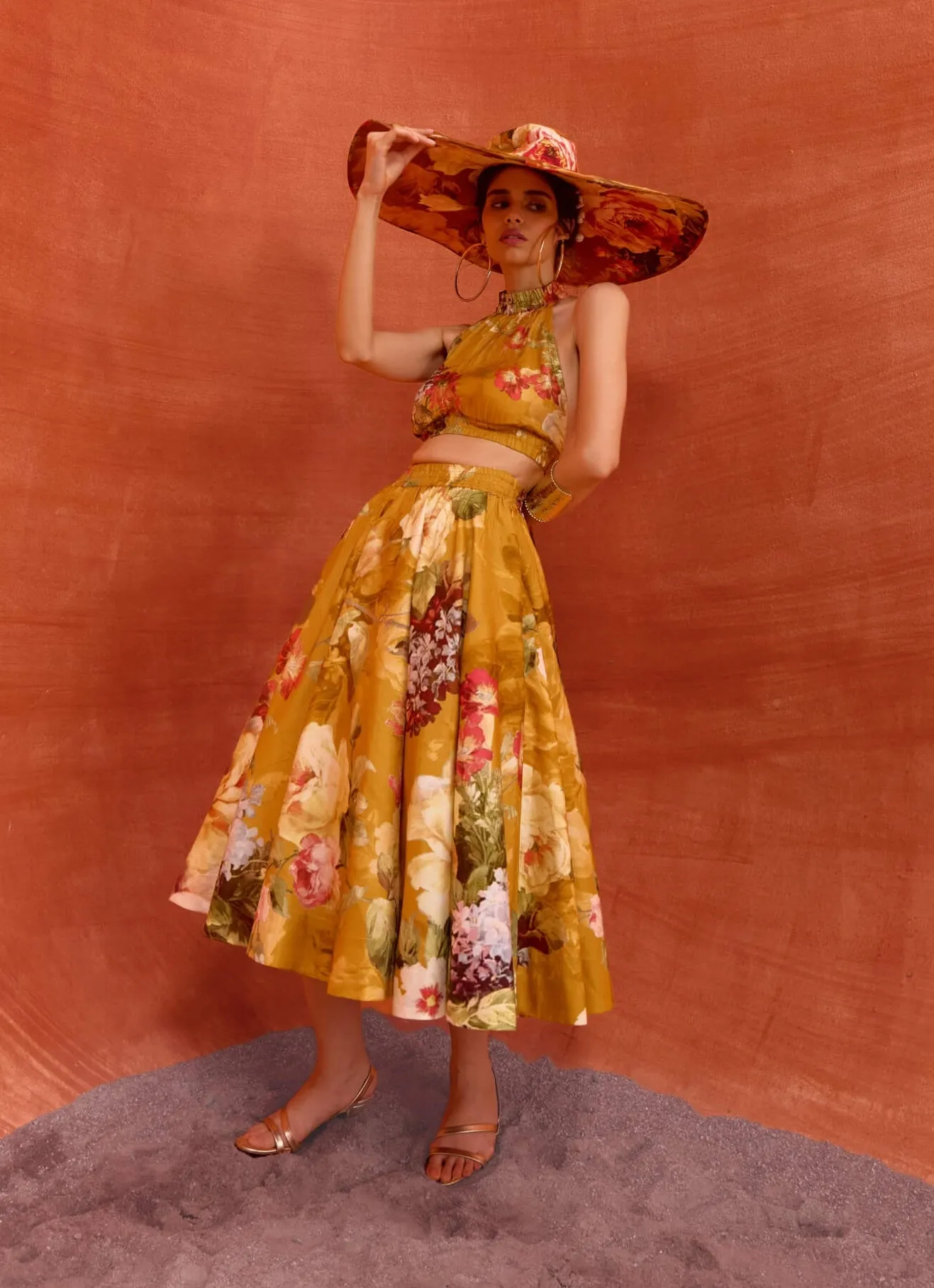 Rosalie mustard skirt and halter top