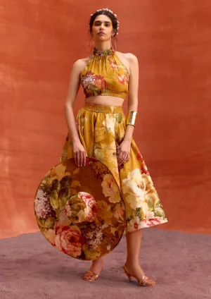 Rosalie mustard skirt and halter top