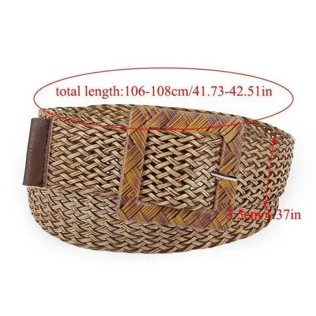 Round Wooden Smooth Buckle Waistbands For Women Vintage Design Skinny Dress Belt Charming Gift For Ladies