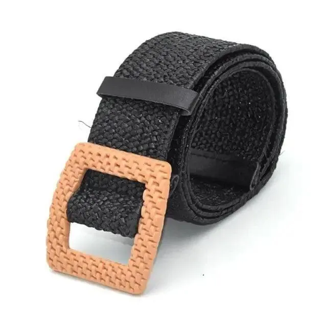 Round Wooden Smooth Buckle Waistbands For Women Vintage Design Skinny Dress Belt Charming Gift For Ladies