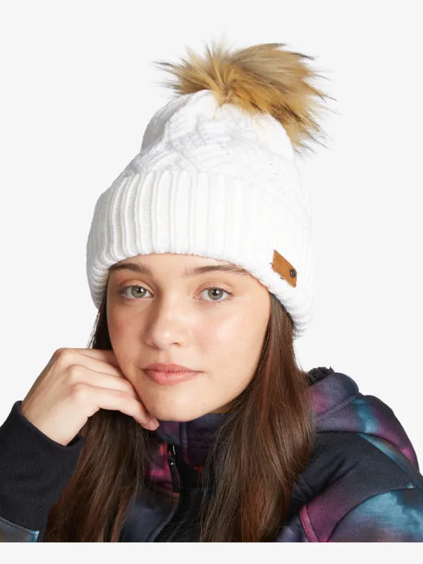 Roxy Womens Ski Chic Beanie - Bright White