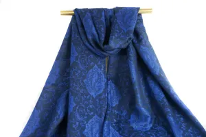 Royal Blue Paisley Pashmina Scarf Bohemian Shawl