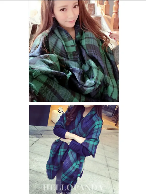 rugged plaid square scarf