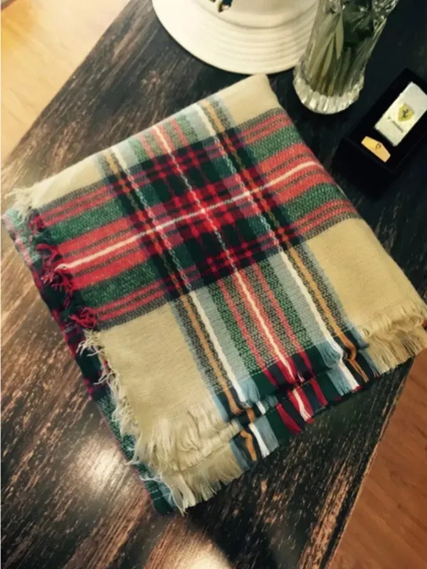 rugged plaid square scarf