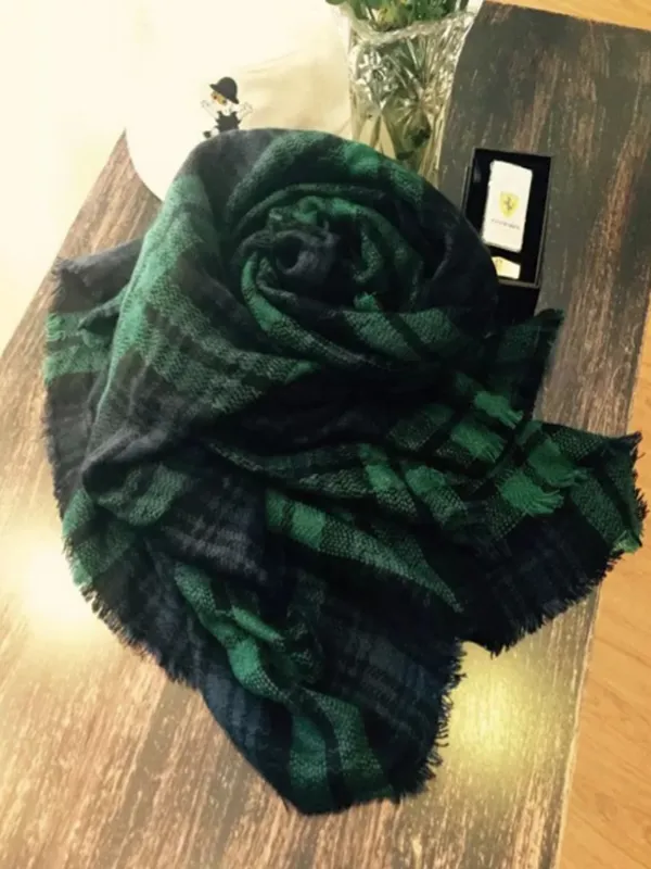 rugged plaid square scarf