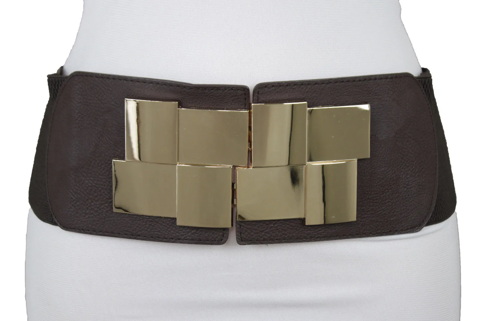 Rusty Gold Metal Chain Belt British Red Cross Star Charm S M