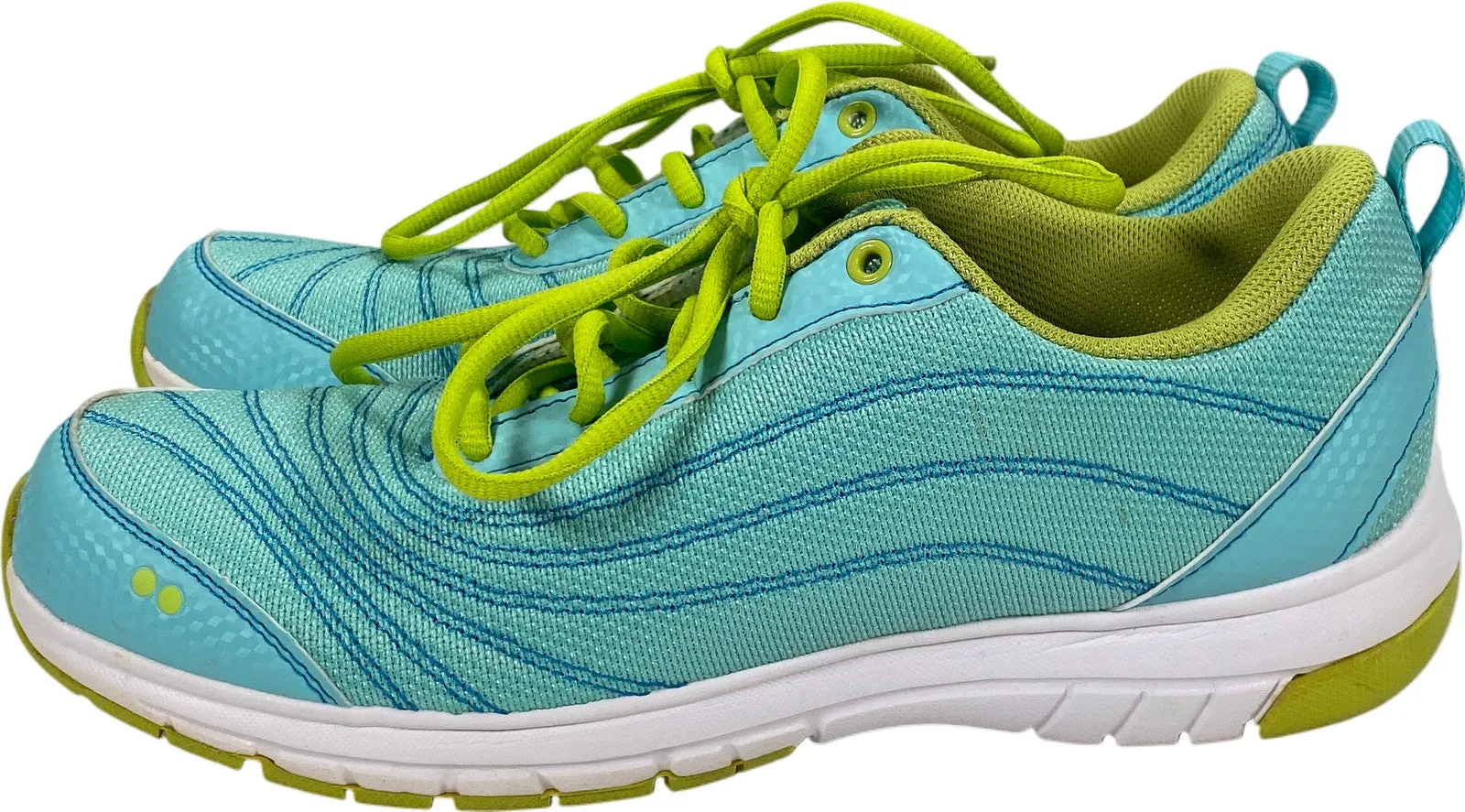 Ryka Women’s Blue/Green Continuum Lace Up Athletic Shoes - 7.5