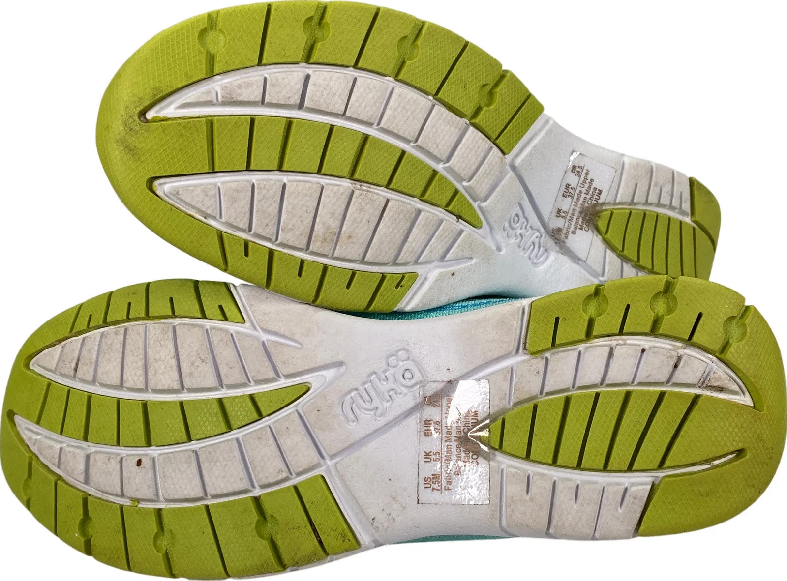 Ryka Women’s Blue/Green Continuum Lace Up Athletic Shoes - 7.5